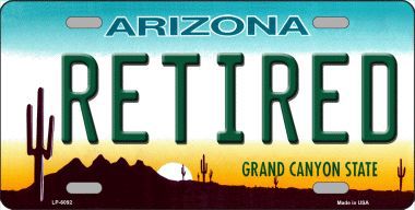LP-6092 Arizona Retired Novelty Metal License Plate