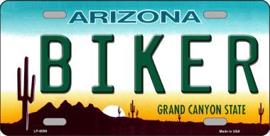 LP-6098 Arizona Biker Novelty Metal License Plate