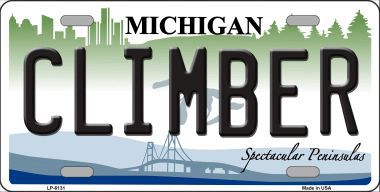 LP-6131 Climber Michigan Metal Novelty License Plate