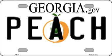 Peach Georgia Novelty Metal License Plate