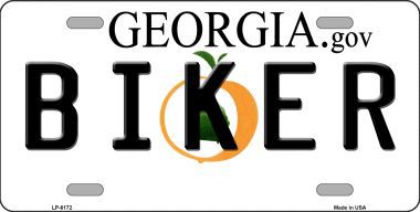 LP-6172 Biker Georgia Novelty Metal License Plate