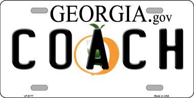 LP-6177 Coach Georgia Novelty Metal License Plate