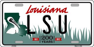 LSU Louisiana Novelty Metal License Plate