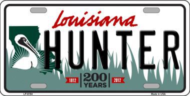 LP-6194 Hunter Louisiana Novelty Metal License Plate