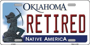 LP-6224 Retired Oklahoma Novelty Metal License Plate