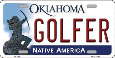 LP-6225 Golfer Oklahoma Novelty Metal License Plate