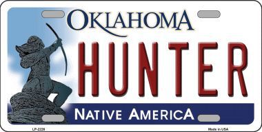 LP-6226 Hunter Oklahoma Novelty Metal License Plate