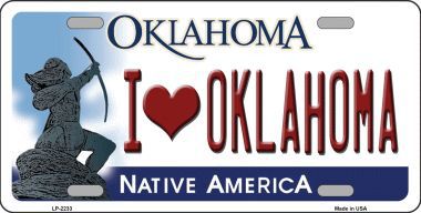 LP-6233 I Love Oklahoma Novelty Metal License Plate