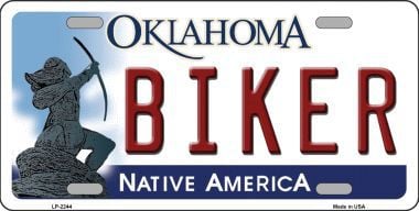 LP-6244 Biker Oklahoma Novelty Metal License Plate