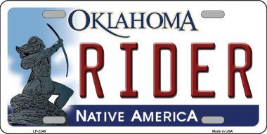 LP-6245 Rider Oklahoma Novelty Metal License Plate
