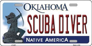 LP-6247 Scuba Diver Oklahoma Novelty Metal License Plate