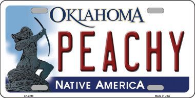 LP-6248 Peachy Oklahoma Novelty Metal License Plate