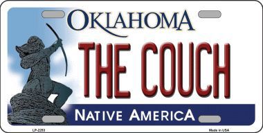 LP-6253 The Couch Oklahoma Novelty Metal License Plate