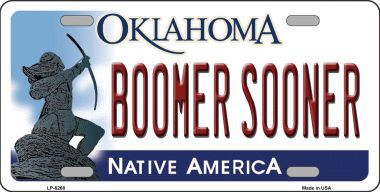 Boomer Sooner Oklahoma Novelty Metal License Plate