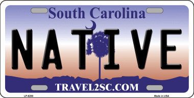 Native South Carolina Novelty Metal License Plate