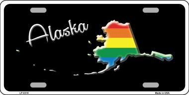 LP-6316 Alaska Rainbow Metal Novelty License Plate