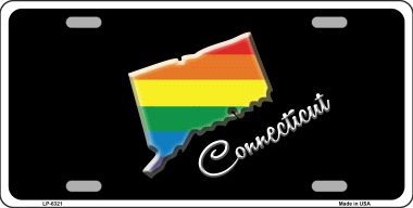 LP-6321 Connecticut Rainbow Metal Novelty License Plate