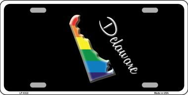 LP-6322 Delaware Rainbow Metal Novelty License Plate