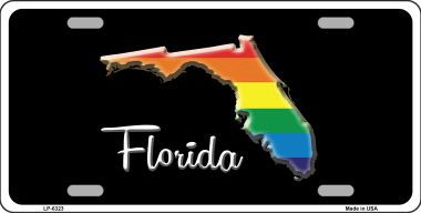 LP-6323 Florida Rainbow Metal Novelty License Plate