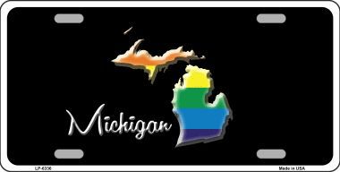 LP-6336 Michigan Rainbow Metal Novelty License Plate