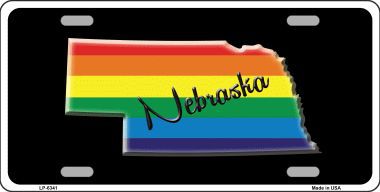 LP-6341 Nebraska Rainbow Metal Novelty License Plate
