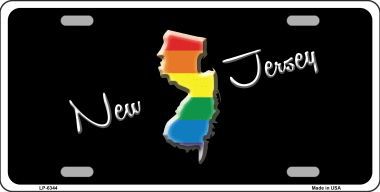 LP-6344 New Jersey Rainbow Metal Novelty License Plate