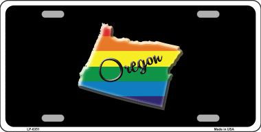 LP-6351 Oregon Rainbow Metal Novelty License Plate