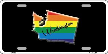 LP-6361 Washington Rainbow Metal Novelty License Plate