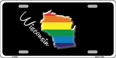 LP-6363 Wisconsin Rainbow Metal Novelty License Plate