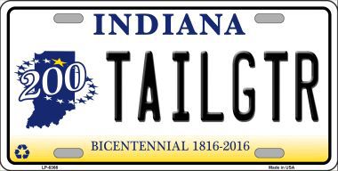 LP-6366 Tailgtr Indiana Novelty Metal License Plate
