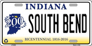 LP-6380 South Bend Indiana Novelty Metal License Plate