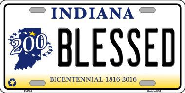 LP-6385 Blessed Indiana Novelty Metal License Plate