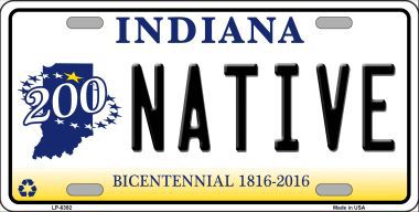 LP-6392 Native Indiana Novelty Metal License Plate