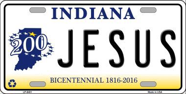 LP-6401 Jesus Indiana Novelty Metal License Plate
