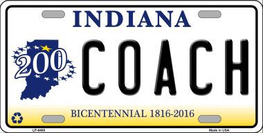 LP-6408 Coach Indiana Novelty Metal License Plate