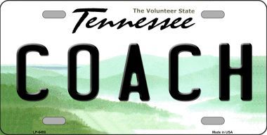 LP-6458 Coach Tennessee Novelty Metal License Plate