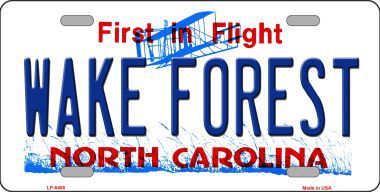 LP-6465 Wake Forest North Carolina Novelty Metal License Plate