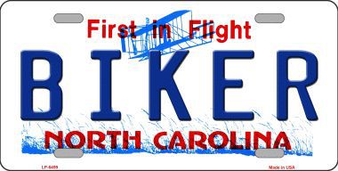 LP-6499 Biker North Carolina Novelty Metal License Plate