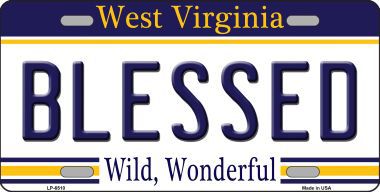 LP-6510 Blessed West Virginia Novelty Metal License Plate