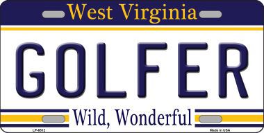 LP-6512 Golfer West Virginia Novelty Metal License Plate