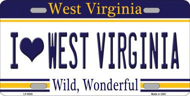 I Love West Virginia Novelty Metal License Plate