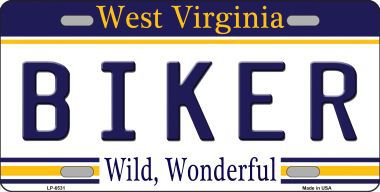 LP-6531 Biker West Virginia Novelty Metal License Plate