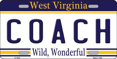 LP-6535 Coach West Virginia Novelty Metal License Plate