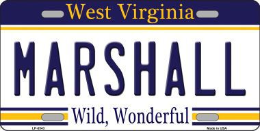 LP-6543 Marshall West Virginia Novelty Metal License Plate
