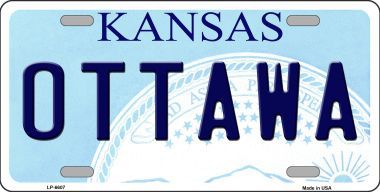 LP-6607 Ottawa Kansas Novelty Metal License Plate