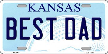 LP-6616 Best Dad Kansas Novelty Metal License Plate
