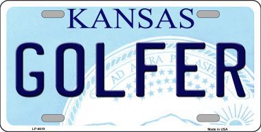 LP-6619 Golfer Kansas Novelty Metal License Plate