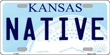 LP-6624 Native Kansas Novelty Metal License Plate