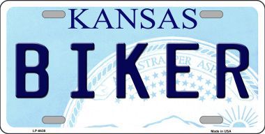 LP-6638 Biker Kansas Novelty Metal License Plate
