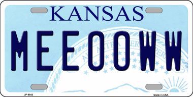 LP-6643 Meeooww Kansas Novelty Metal License Plate